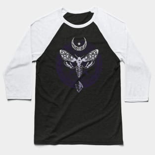 Wiccan Pagan Witch T-Shirt Crystal Moon Death Moth Tee Baseball T-Shirt